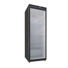 Gastro-inox Zwart Stalen Koeling 400 Liter Met Glasdeur, Statisch Gekoeld Met Ventilator