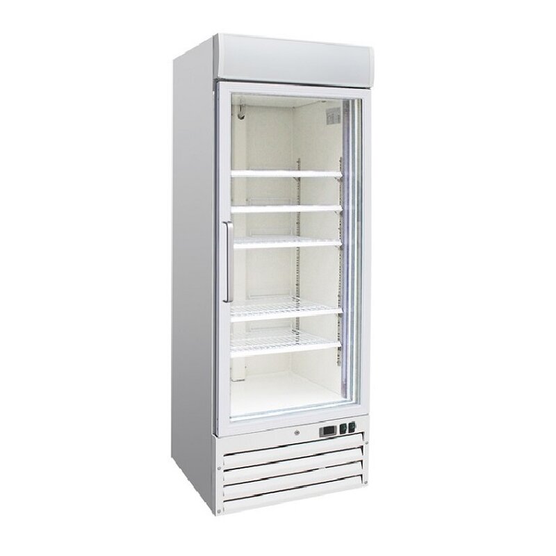 Gastro-inox Wit Stalen Display Koeling 600 Liter Met Glasdeur, Geforceerd Gekoeld