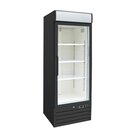 Gastro-inox Zwart Stalen Display Vriezer 600 Liter Met Glasdeur, Geforceerd Gekoeld