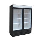 Gastro-inox Zwart Stalen Display Vriezer 1200 Liter Met Glasdeuren, Geforceerd Gekoeld