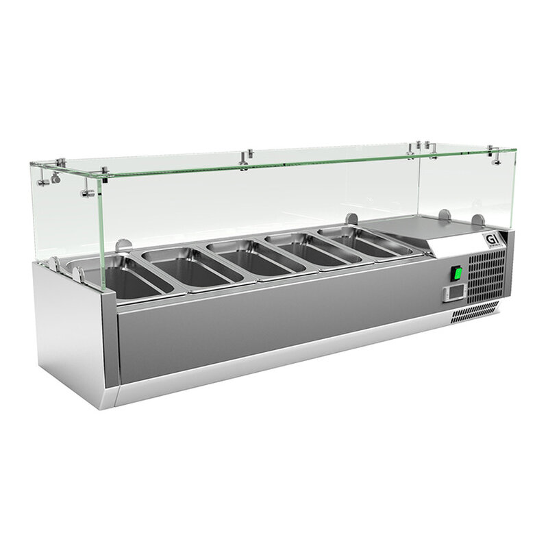 Gastro-inox Rvs Opzetkoelvitrine 5x Gn1/4
