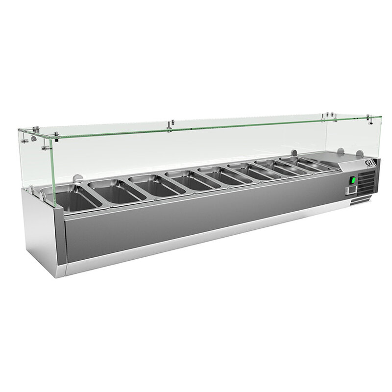 Gastro-inox Rvs Opzetkoelvitrine 7x Gn1/4