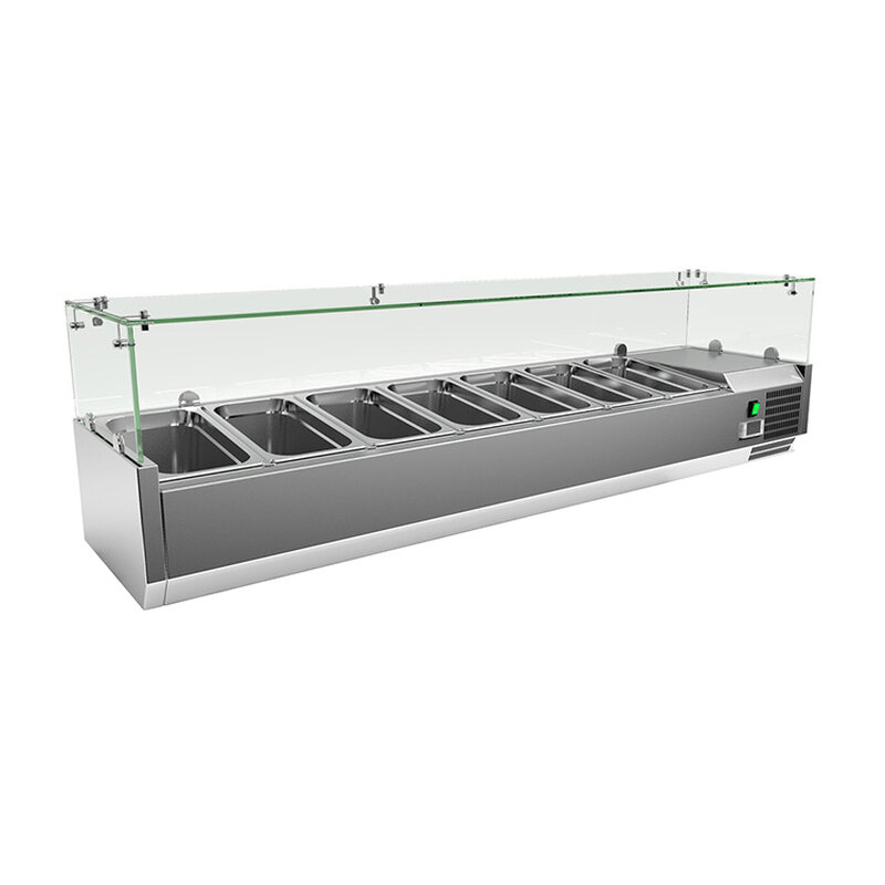 Gastro-inox Rvs Opzetkoelvitrine 7x GN 1/3