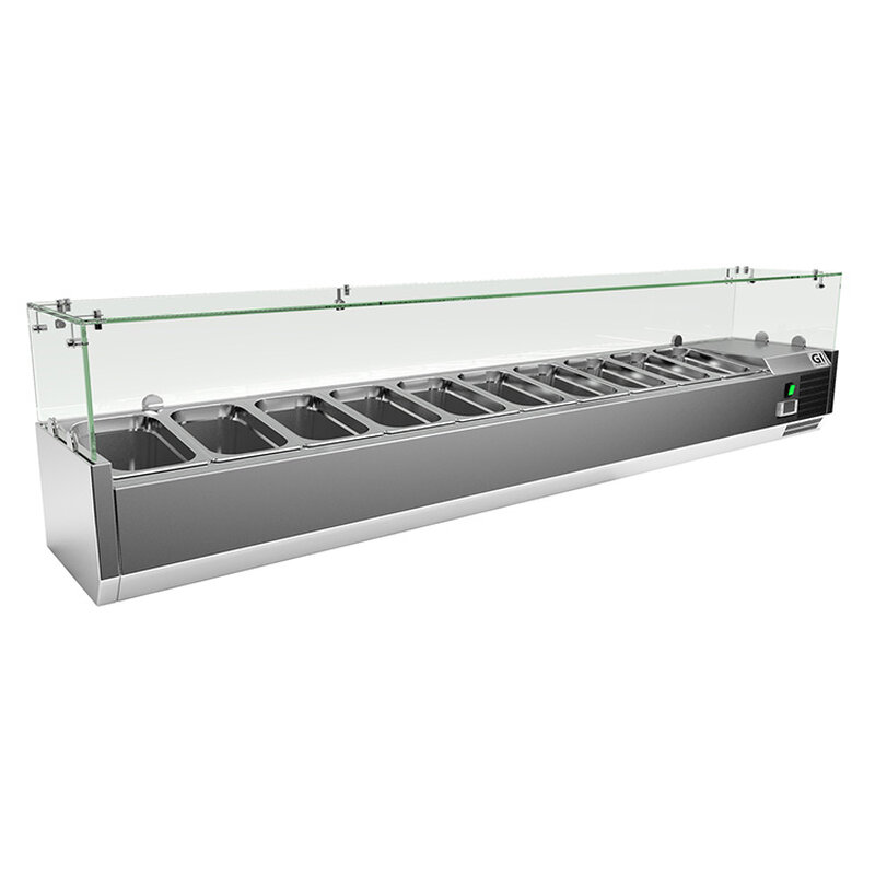 Gastro-inox Rvs Opzetkoelvitrine 10x Gn1/4