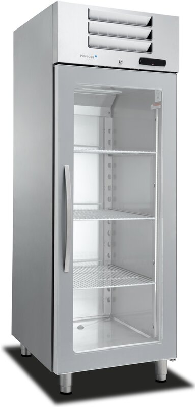 Gastro-inox Marecos Excel Roestvrijstalen GN 2/1 Koeling Met Glasdeur 700 Liter