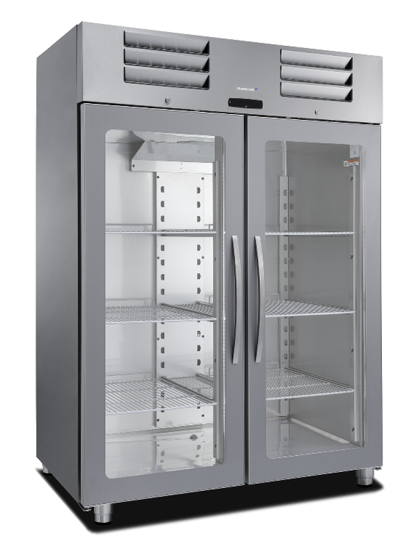 Gastro-inox Marecos Excel Roestvrijstalen GN 2/1 Koeling Met Glasdeur 1400 Liter