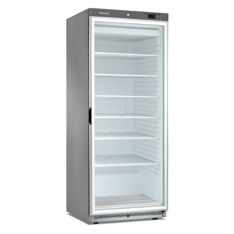 Gastro-inox Marecos Roestvrijstalen GN 2/1 Vriezer Met Glasdeur 600 Serie