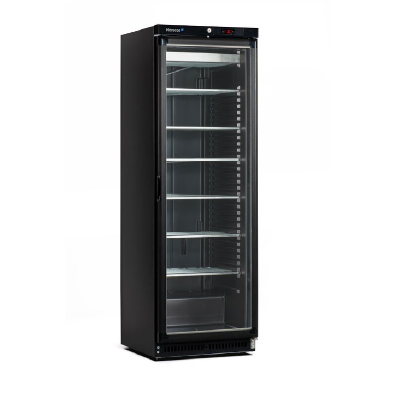 Gastro-inox Marecos Zwart Stalen Vriezer Met Glasdeur 430 Serie