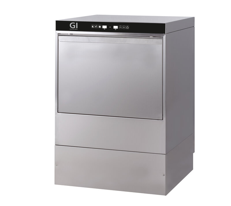 Gastro-inox Digitale Vaatwasmachine Met Afvoerpomp en Zeepdispenser, 50x50cm, 230v