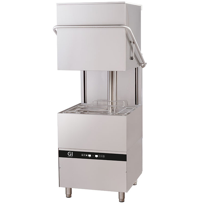 Gastro-inox Digitale Doorschuifvaatwasser Met Afvoerpomp en Zeepdispenser, 50x50cm, 400v