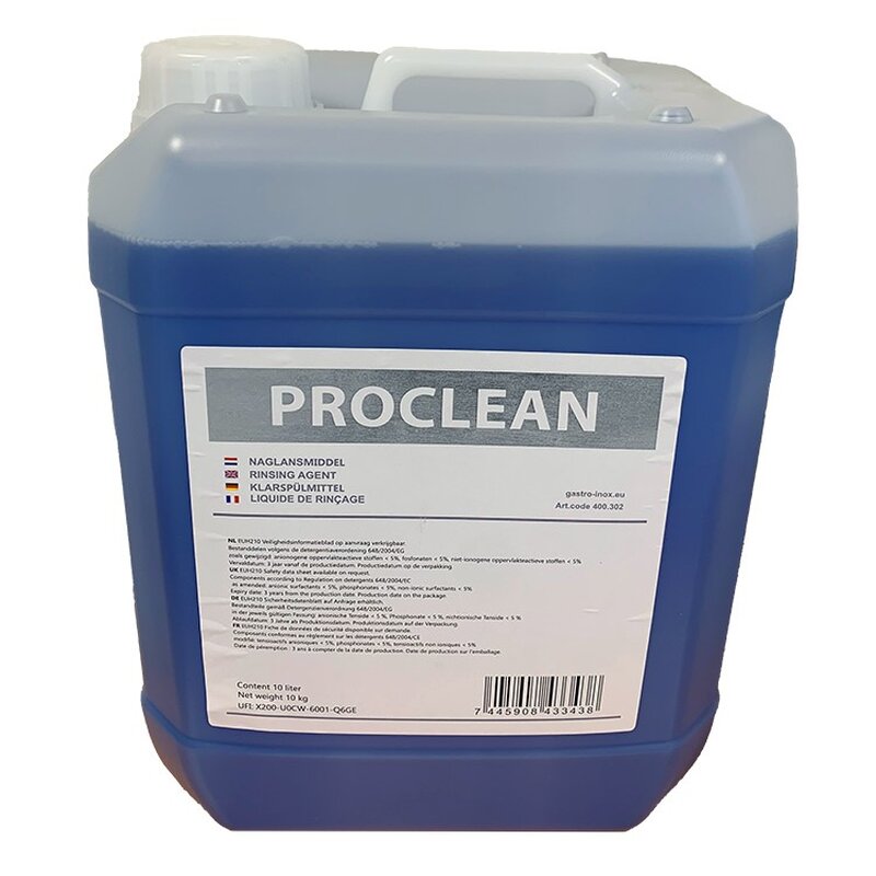 Gastro-inox Proclean Glansmiddel 10 Liter