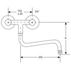 Gastro-inox Duobloc Laag Muurmodel 25(ø)mm Mengkraan 250mm