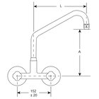Gastro-inox Monobloc Voorspoeldouche Met Draaihendels, 700mm