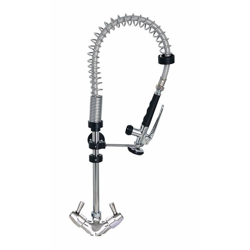 Gastro-inox Monobloc Voorspoeldouche Met Draaihendels, 700mm