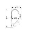 Gastro-inox Monobloc Voorspoeldouche Met Handsfreehendel & Zwenkkraan Van 250mm, 700mm