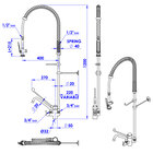 Gastro-inox Monobloc Voorspoeldouche Met Handsfreehendel & Zwenkkraan Van 250mm, 1200mm