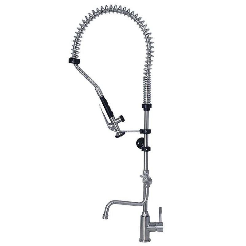 Gastro-inox Monobloc Voorspoeldouche Met Draaihendel en Zwenkkraan, Roestvrijstaal Aisi 304