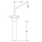 Gastro-inox Monobloc ø25mm Mengkraan, Lengte 300mm op 200mm Kolom