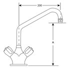 Gastro-inox Monobloc ø25mm Mengkraan, Lengte 200mm