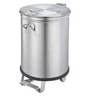 Gastro-inox Afvalbak 50 Liter Met Pedaalbediening, Roestvrijstaal Aisi 304