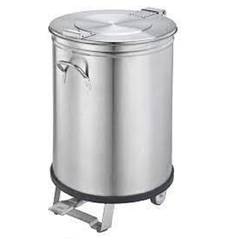Gastro-inox Afvalbak 50 Liter Met Pedaalbediening, Roestvrijstaal Aisi 304