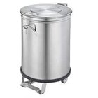 Gastro-inox Afvalbak 95 Liter Met Pedaalbediening, Roestvrijstaal Aisi 304