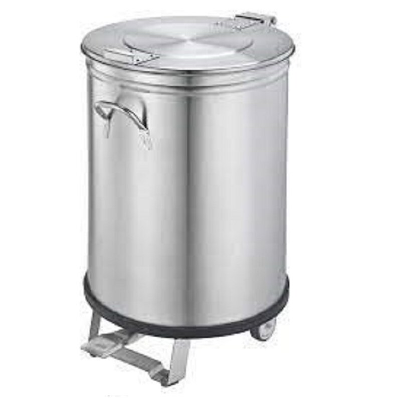 Gastro-inox Afvalbak 95 Liter Met Pedaalbediening, Roestvrijstaal Aisi 304