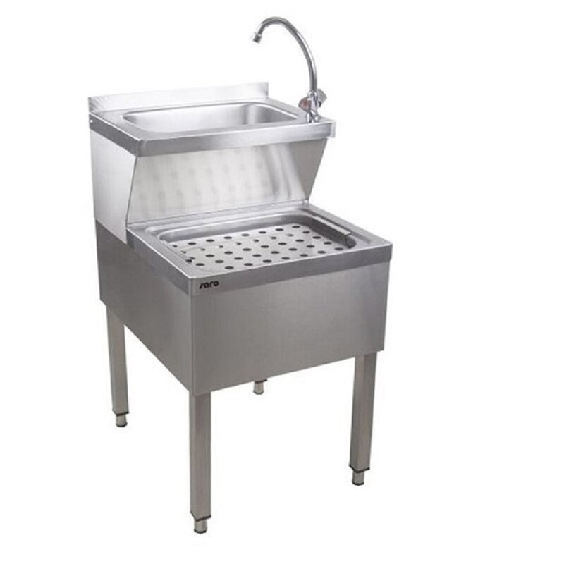Gastro-inox Wasbak Met Afdruipbak en Kraan, Roestvrijstaal Aisi 304
