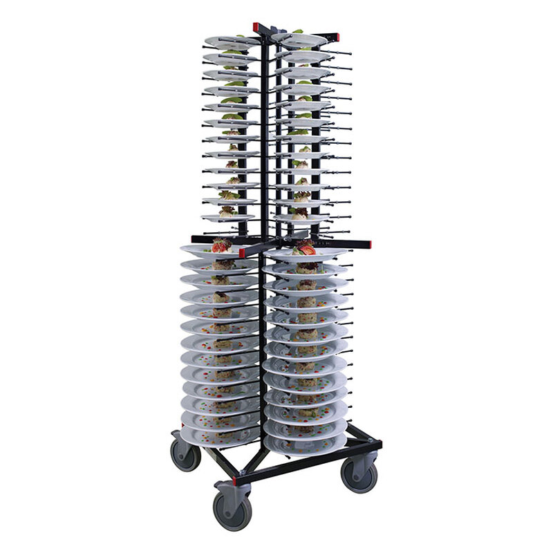 Gastro-inox Jackstack Verrijdbaar Bordenrek Geschikt Voor 104 Borden