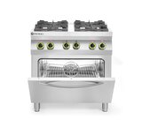 Hendi Gasfornuis 4-pits Met Convectieoven GN 1/1