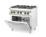 Hendi Gasfornuis 4-pits Met Convectieoven GN 1/1