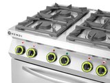 Hendi Gasfornuis 4-pits Met Convectieoven GN 1/1