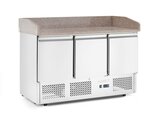 Hendi Pizzawerkbank Met 3 Deuren en Koelvitrine 380+40l