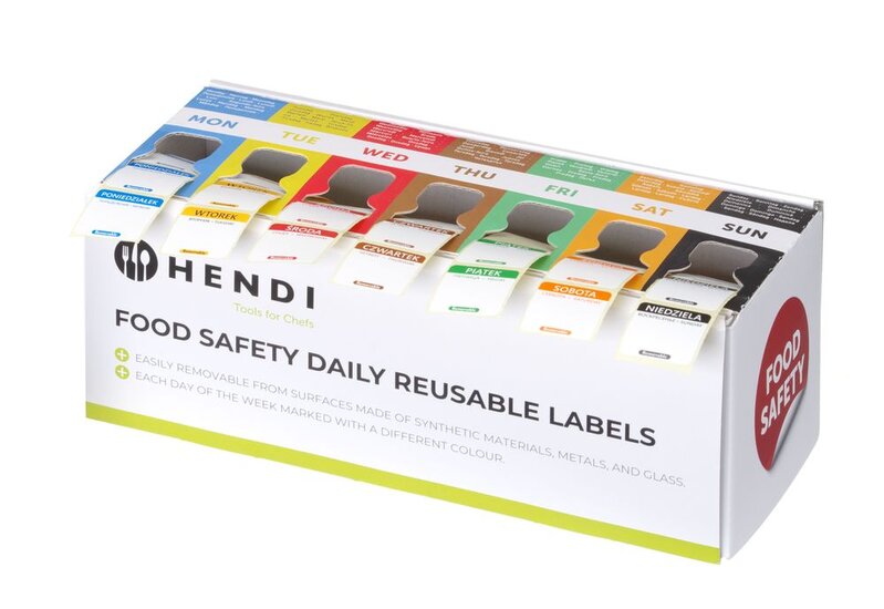 Hendi Set Voedselveiligheidsstickers, Multifunctioneel, Eenvoudig Verwijderbaar, Met Een Dispenser