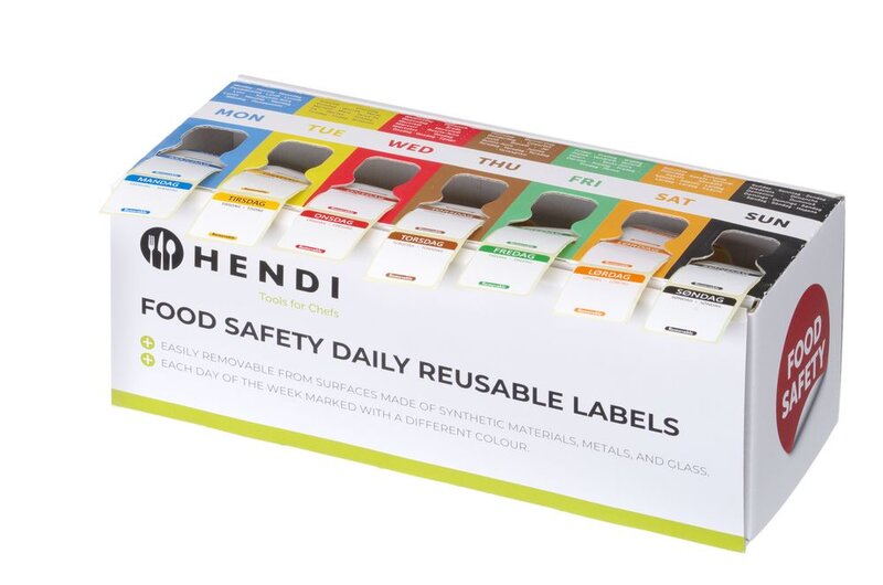 Hendi Set Voedselveiligheidsstickers, Multifunctioneel, Eenvoudig Verwijderbaar, Met Een Dispenser