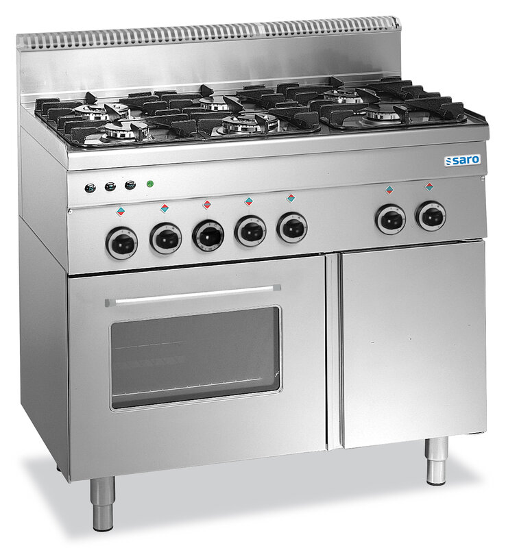Saro Gasfornuis +oven+grill 6 Branders 600 Line, G6sfa6