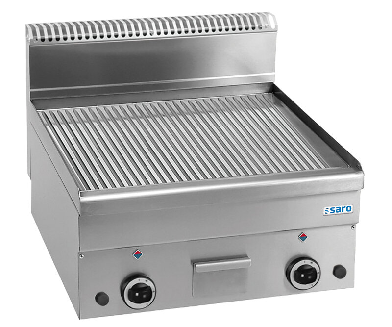 Saro Gas Grillplaat Geribbeld, 600x600, Gft66r