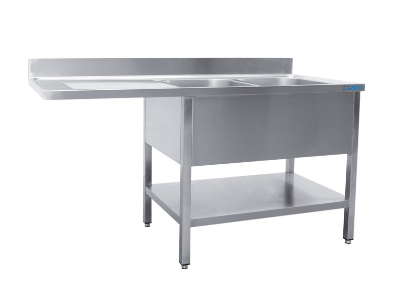 Saro Spoeltafel, 2 Wasbakken,rechts - B 1800 x D 700 mm