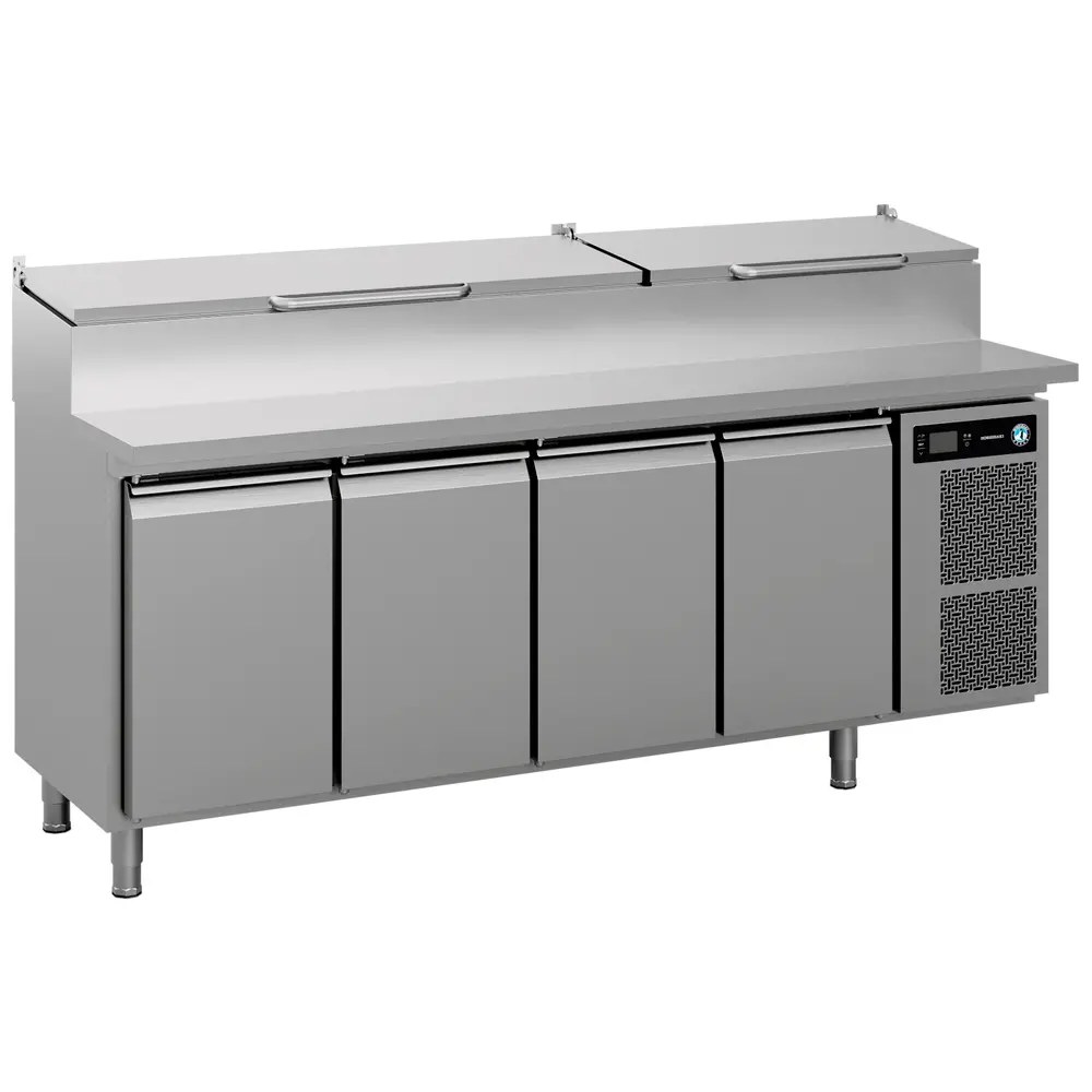 Hoshizaki Saladette | Premier | 625l | 4 Deuren (1/1 Gn) | Boven 11x 1/3 GN | +2°c/+12°c | Geforceerd | Klapdeksels | 2196x800x890/1160(h)mm