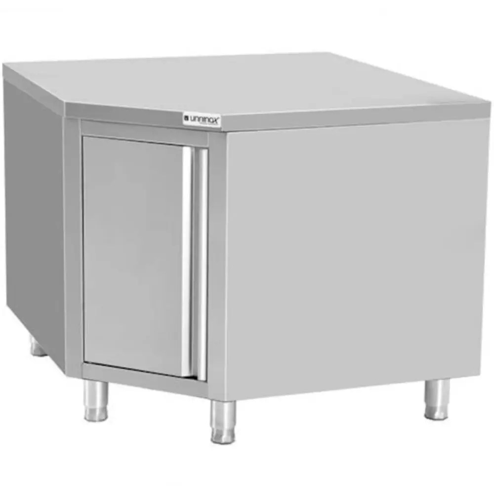 Unninox Hoekwerkkast | Rvs | Deur | Voor 700mm Tafel | 1000x1000x850/900(h)mm