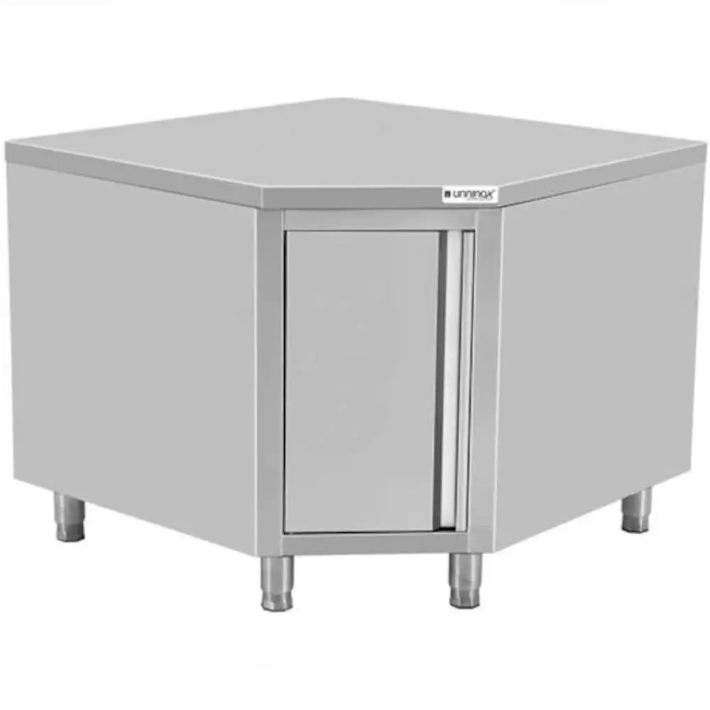 Unninox Hoekwerkkast | Rvs | Deur | Voor 700mm Tafel | 1000x1000x850/900(h)mm