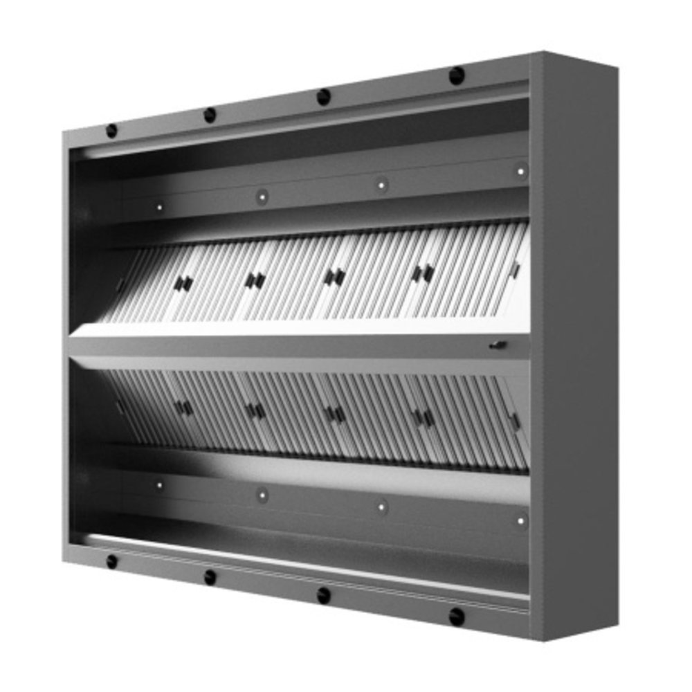Unninox Inductie Afzuigkap | Rvs | 2x 3 Labyrintfilters | 2000x2200x500(h)mm