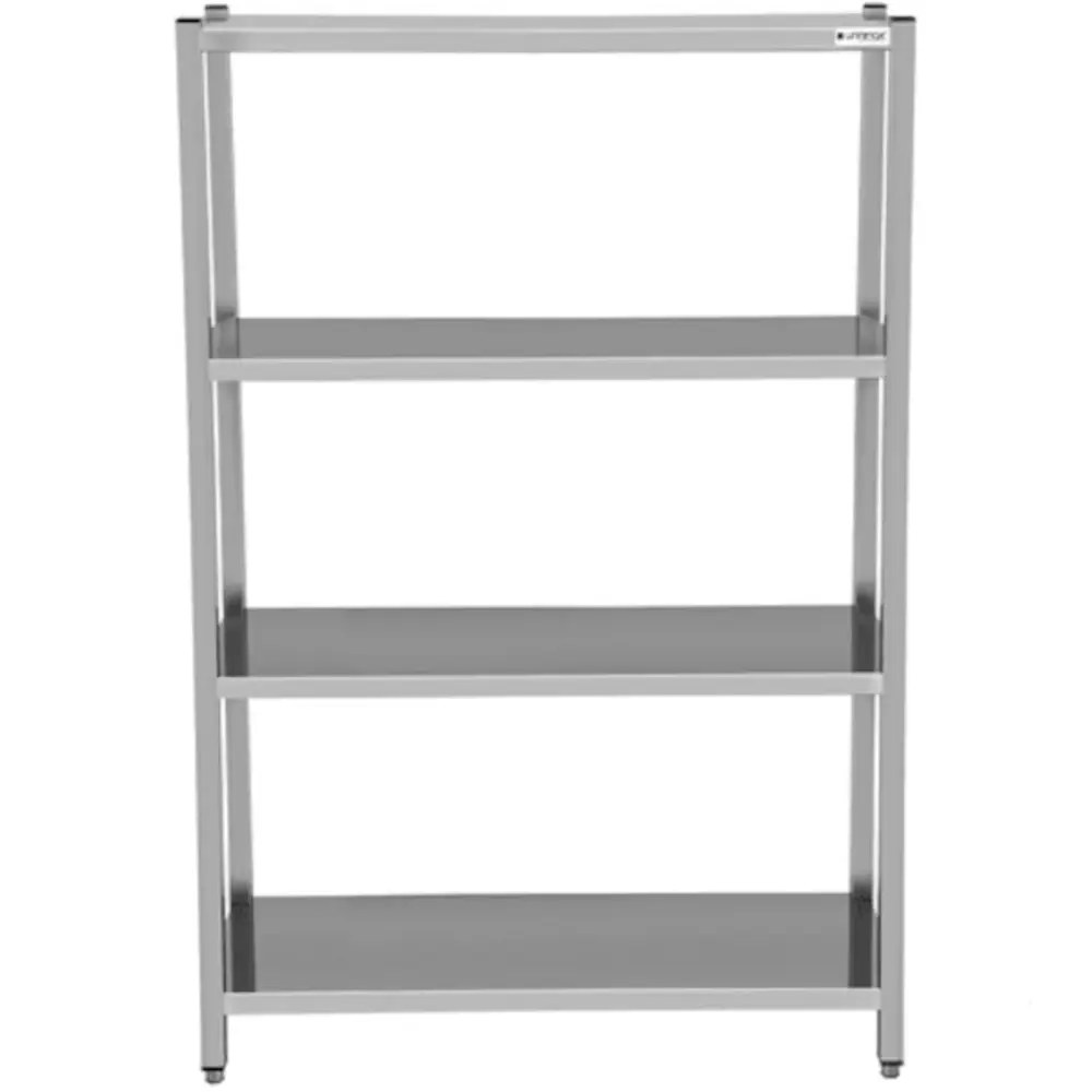 Unninox Voorraadrek | Rvs | 4 Schappen | Diepte 500 | Hoogte 1800 | Breedte 1800 | Zelfmontage