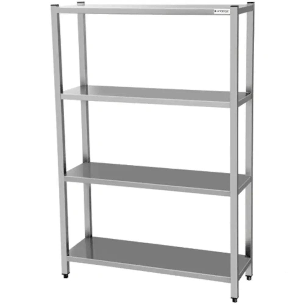 Unninox Voorraadrek | Rvs | 4 Schappen | Diepte 500 | Hoogte 1800 | Breedte 1800 | Zelfmontage