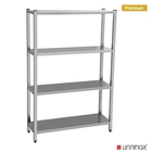 Unninox Voorraadrek | Rvs | 4 Schappen | Diepte 500 | Hoogte 1800 | Breedte 1800 | Zelfmontage