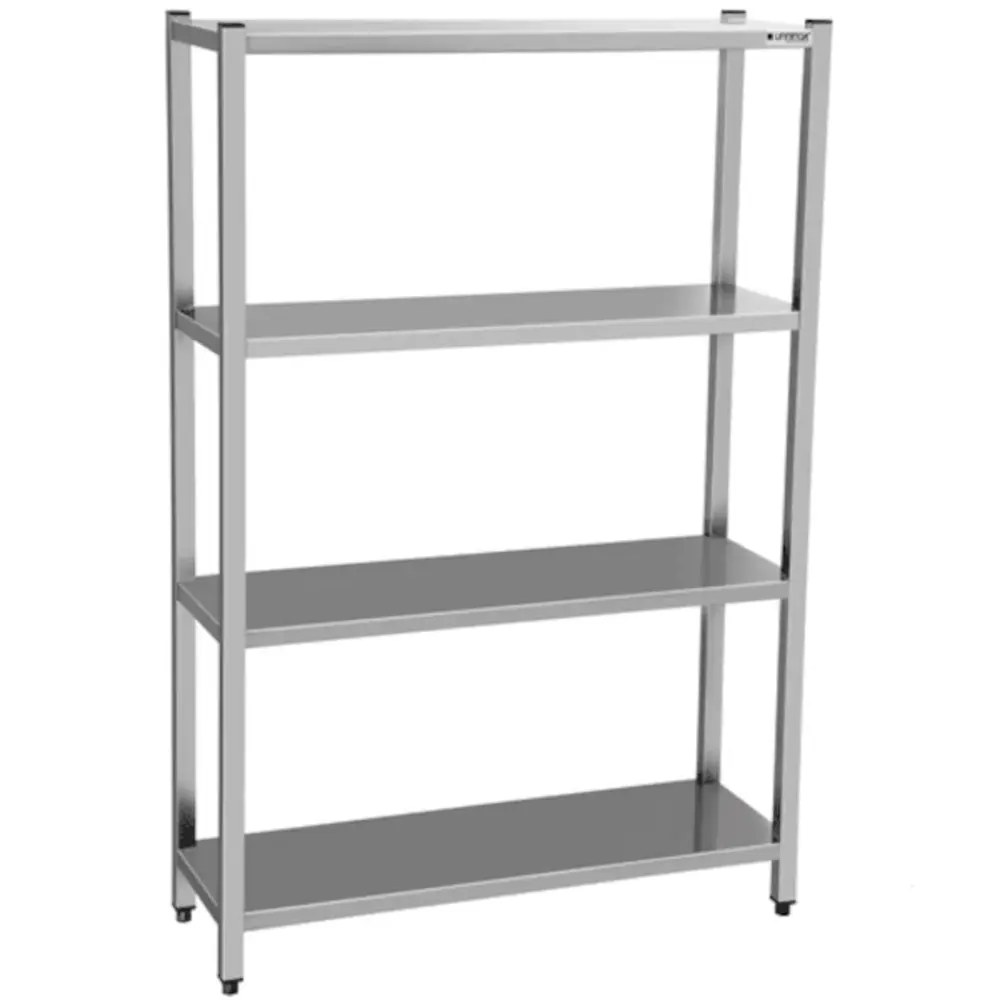 Unninox Voorraadrek | Rvs | 4 Schappen | Diepte 500 | Hoogte 1800 | Breedte 1800 | Zelfmontage