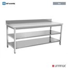 Unninox Werktafel | Eco | Rvs | Dubbel Bodemschap | Diepte 600 | Hoogte 850/950 | Breedte 600-2000 | Achteropstand | Zelfmontage