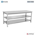 Unninox Werktafel | Eco | Rvs | Dubbel Bodemschap | Diepte 700 | Hoogte 850/900 | Breedte 600-2000 | Zelfmontage