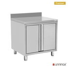 Unninox Werktafel | Rvs | 1 Draaideur | Achteropstand | 700x600x850(h)mm