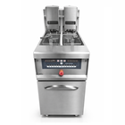 Unni-cooking Automatische Friteuse | Duolift Pro | Elektrisch | 13.5+13.5l | 105°c/190°c | 18kw (400v) | Aftapkranen | Digitaal | Automatische Mandlift | 400x825x920(h)mm